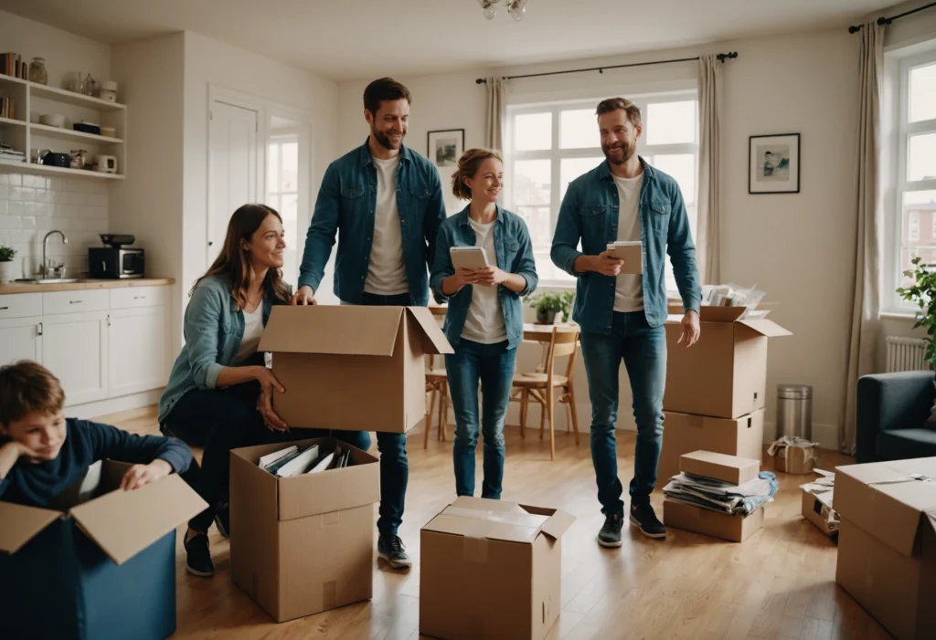 Семья в новой квартире