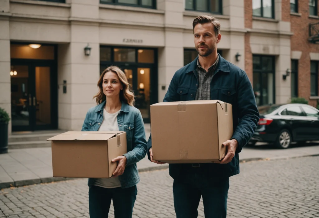 Семья перед домом